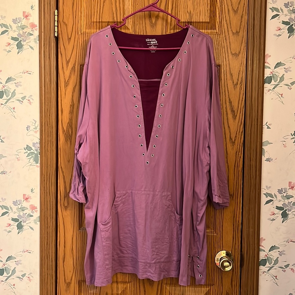 Liz & Me Purple Shirt with Pocket 4X